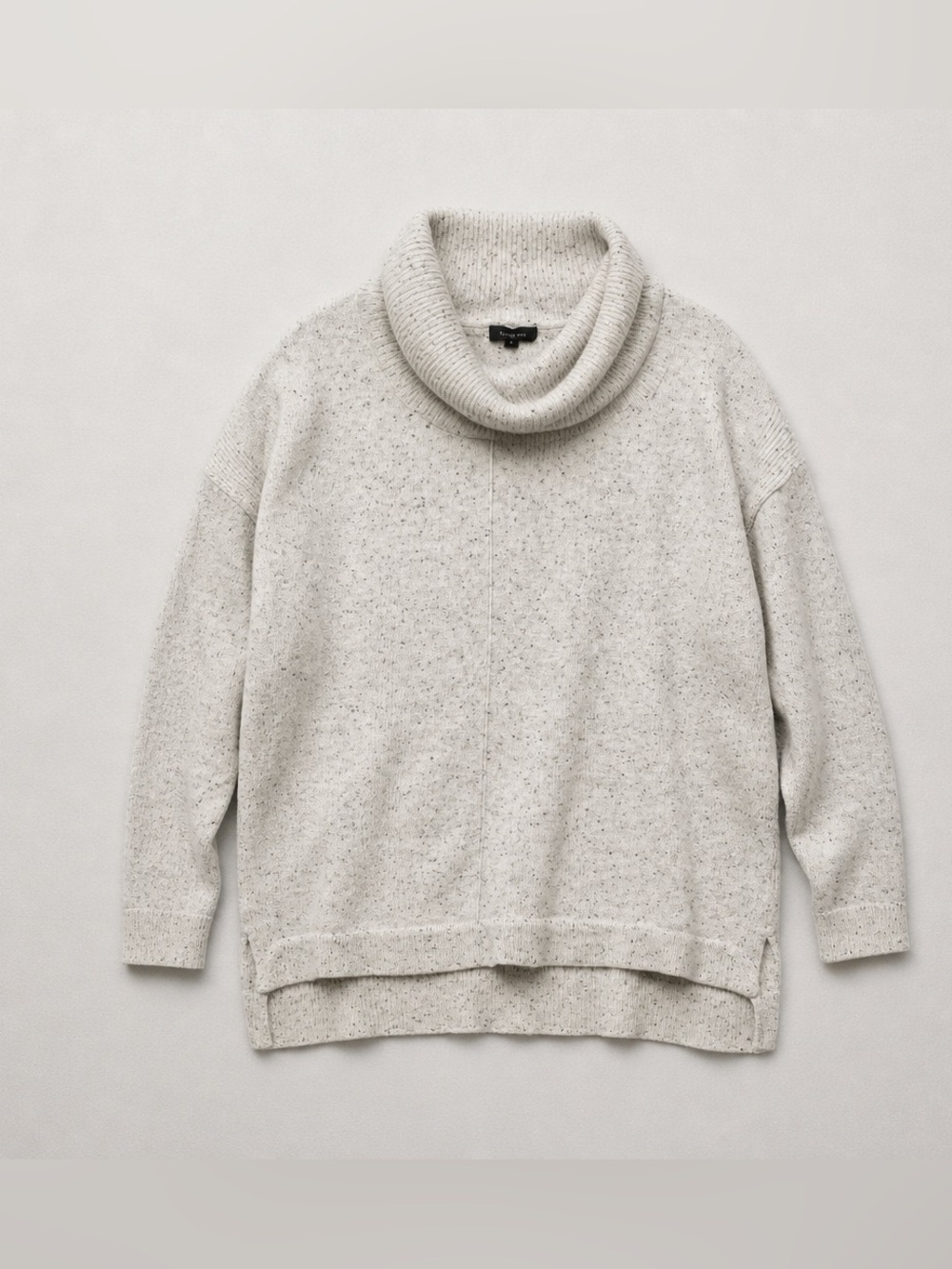 Verve Ami Speckled White-Gray Turtleneck Sweater 1X